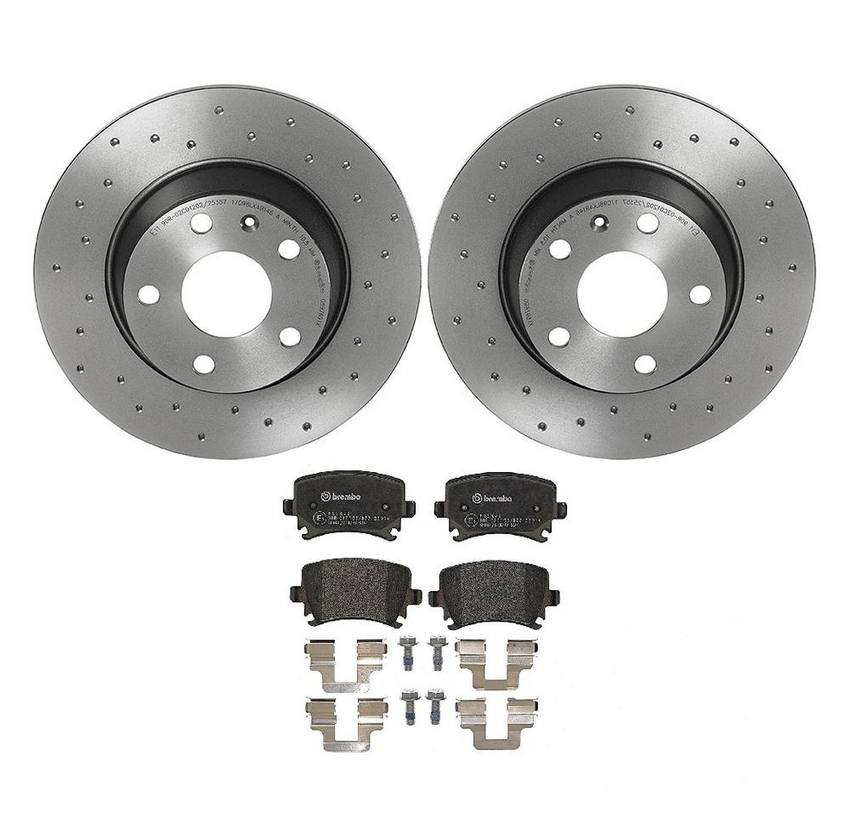 Brembo Brakes Kit - Pads and Rotors Rear (286mm) (Xtra) (Low-Met)